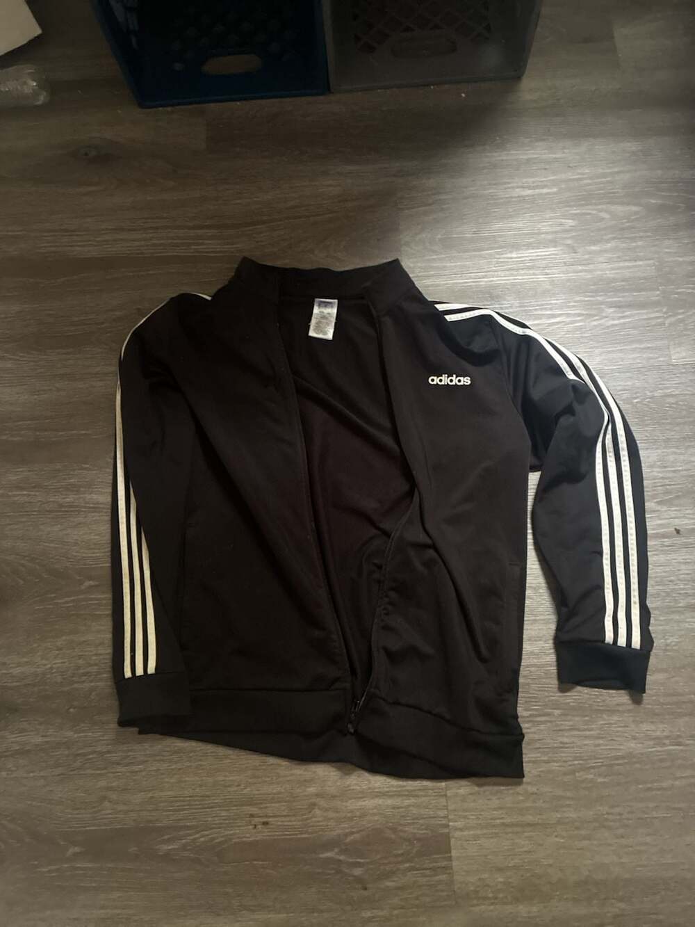 Adidas Black 3-Stripe Track Jacket Size XL